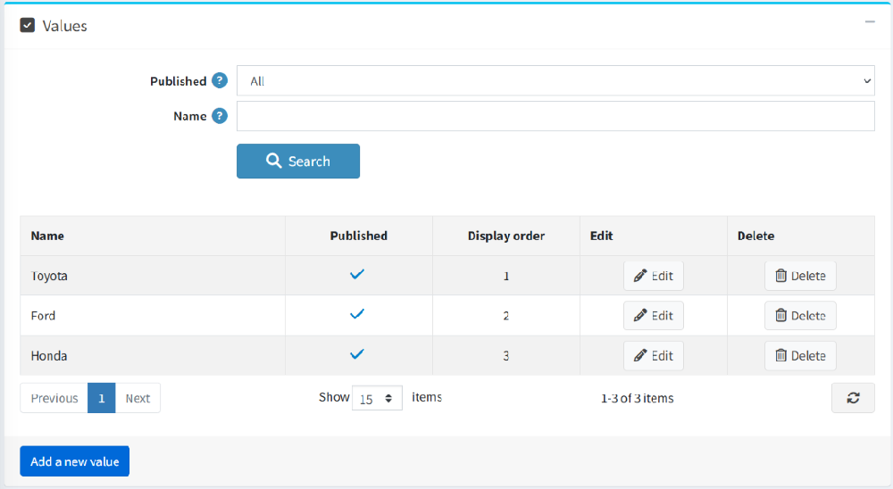 adding attribute values in automobile spare parts & fitment plugin configuration